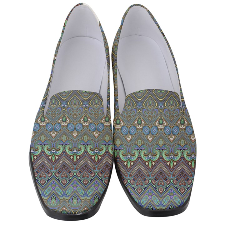 Boho Sweetheart Pattern Women s Classic Loafer Heels