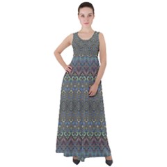 Boho Sweetheart Pattern Empire Waist Velour Maxi Dress by SpinnyChairDesigns