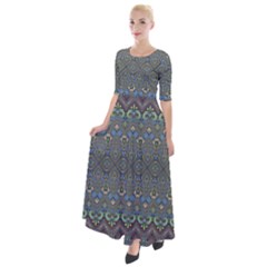 Boho Sweetheart Pattern Half Sleeves Maxi Dress by SpinnyChairDesigns