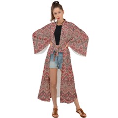 Boho Rustic Pink Maxi Kimono by SpinnyChairDesigns