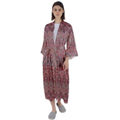 Boho Rustic Pink Maxi Satin Kimono by SpinnyChairDesigns