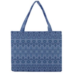 Boho Denim Blue Mini Tote Bag by SpinnyChairDesigns