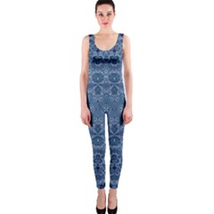 Boho Denim Blue One Piece Catsuit by SpinnyChairDesigns