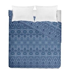 Boho Denim Blue Duvet Cover Double Side (full/ Double Size) by SpinnyChairDesigns