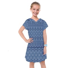 Boho Denim Blue Kids  Drop Waist Dress by SpinnyChairDesigns