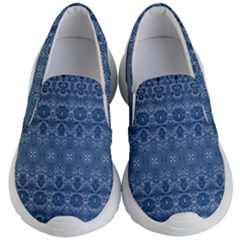 Boho Denim Blue Kids Lightweight Slip Ons by SpinnyChairDesigns