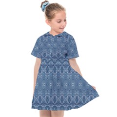 Boho Denim Blue Kids  Sailor Dress by SpinnyChairDesigns