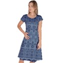 Boho Denim Blue Classic Short Sleeve Dress View1