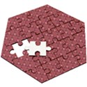 Boho Wine Floral Print Wooden Puzzle Hexagon View3