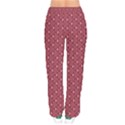 Boho Wine Floral Print Women velvet Drawstring Pants View2