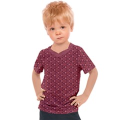 Boho Wine Floral Print Kids  Sports Tee