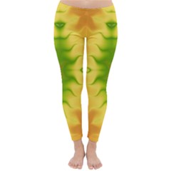 Lemon Lime Tie Dye Classic Winter Leggings by SpinnyChairDesigns