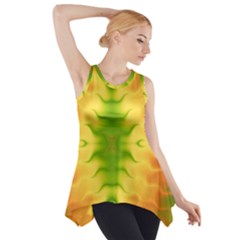 Lemon Lime Tie Dye Side Drop Tank Tunic by SpinnyChairDesigns