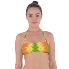 Lemon Lime Tie Dye Halter Bandeau Bikini Top by SpinnyChairDesigns