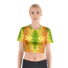 Lemon Lime Tie Dye Cotton Crop Top by SpinnyChairDesigns