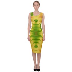 Lemon Lime Tie Dye Sleeveless Pencil Dress by SpinnyChairDesigns