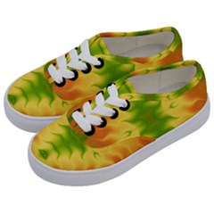 Lemon Lime Tie Dye Kids  Classic Low Top Sneakers by SpinnyChairDesigns