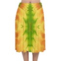 Lemon Lime Tie Dye Velvet Flared Midi Skirt View1