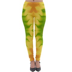 Lemon Lime Tie Dye Lightweight Velour Leggings by SpinnyChairDesigns