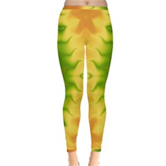 Lemon Lime Tie Dye Inside Out Leggings by SpinnyChairDesigns