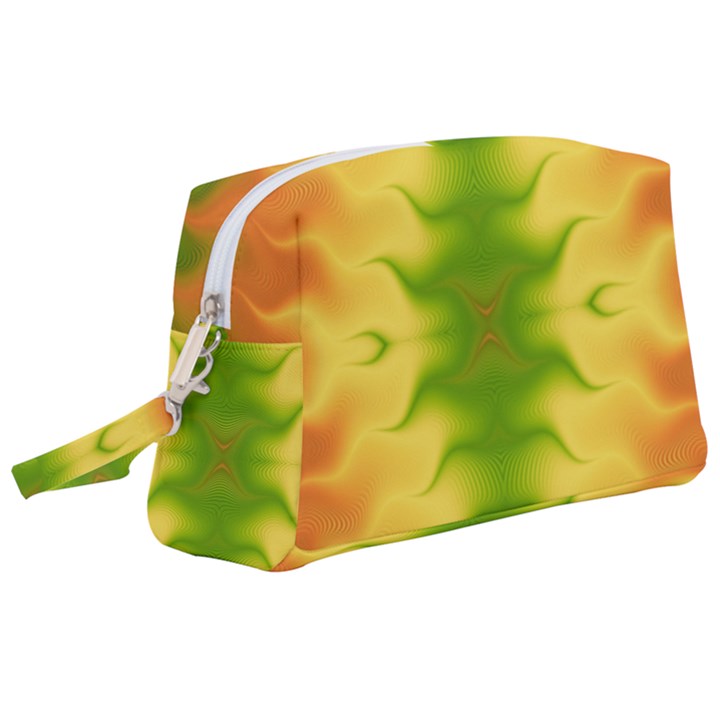 Lemon Lime Tie Dye Wristlet Pouch Bag (Large)