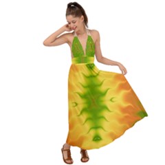 Lemon Lime Tie Dye Backless Maxi Beach Dress by SpinnyChairDesigns