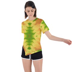 Lemon Lime Tie Dye Asymmetrical Short Sleeve Sports Tee by SpinnyChairDesigns