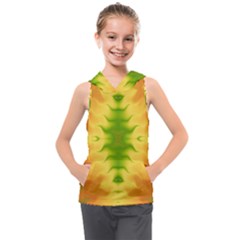 Lemon Lime Tie Dye Kids  Sleeveless Hoodie by SpinnyChairDesigns