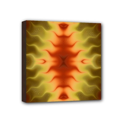 Red Gold Tie Dye Mini Canvas 4  X 4  (stretched) by SpinnyChairDesigns