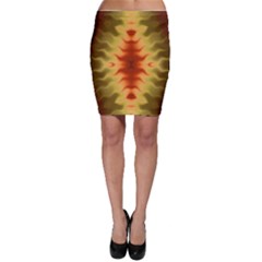 Red Gold Tie Dye Bodycon Skirt by SpinnyChairDesigns