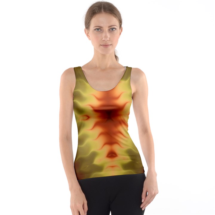 Red Gold Tie Dye Tank Top