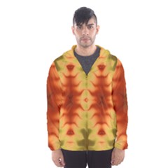 Red Gold Tie Dye Men s Hooded Windbreaker by SpinnyChairDesigns