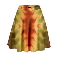 Red Gold Tie Dye High Waist Skirt by SpinnyChairDesigns