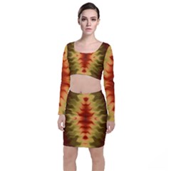 Red Gold Tie Dye Top And Skirt Sets by SpinnyChairDesigns