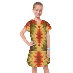 Red Gold Tie Dye Kids  Drop Waist Dress by SpinnyChairDesigns