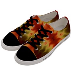 Red Gold Tie Dye Men s Low Top Canvas Sneakers by SpinnyChairDesigns