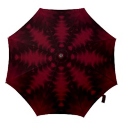 Black Red Tie Dye Pattern Hook Handle Umbrellas (small) by SpinnyChairDesigns