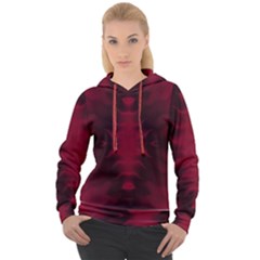 Black Red Tie Dye Pattern Women s Overhead Hoodie by SpinnyChairDesigns