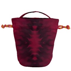 Black Red Tie Dye Pattern Drawstring Bucket Bag by SpinnyChairDesigns