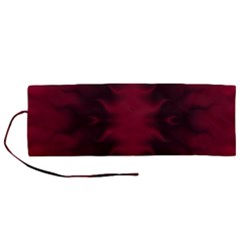 Black Red Tie Dye Pattern Roll Up Canvas Pencil Holder (m) by SpinnyChairDesigns