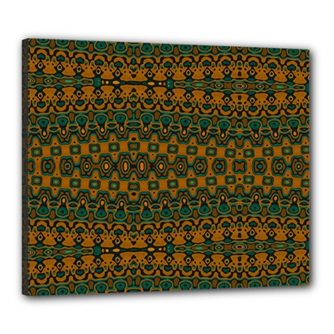 Boho Rustic Green Canvas 24  X 20  (stretched) by SpinnyChairDesigns