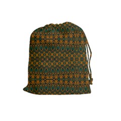 Boho Rustic Green Drawstring Pouch (large) by SpinnyChairDesigns