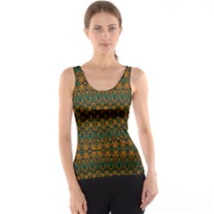 Boho Rustic Green Tank Top by SpinnyChairDesigns