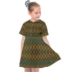 Boho Rustic Green Kids  Sailor Dress by SpinnyChairDesigns