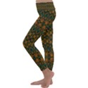 Boho Rustic Green Kids  Lightweight Velour Classic Yoga Leggings View2