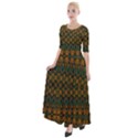 Boho Rustic Green Half Sleeves Maxi Dress View1