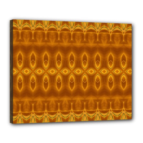 Boho Honey Gold Canvas 20  X 16  (stretched) by SpinnyChairDesigns