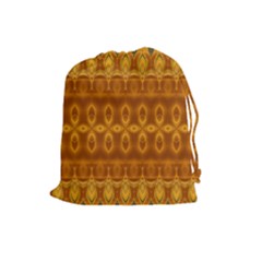 Boho Honey Gold Drawstring Pouch (large) by SpinnyChairDesigns