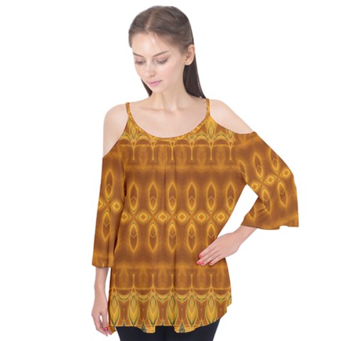 Boho Honey Gold Flutter Tees by SpinnyChairDesigns