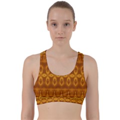 Boho Honey Gold Back Weave Sports Bra by SpinnyChairDesigns